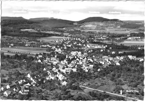 Ansichtskarte, Boll Wttbg., Luftbildansicht, 1962