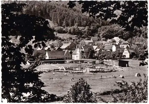 Ansichtskarte, Gieselwerder Oberweser, Freischwimmbad, 1965