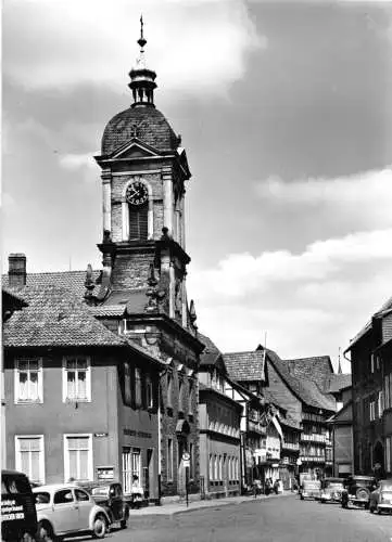 Ansichtskarte, Göttingen, Kurze Str. mit Michaelikirche, 1955