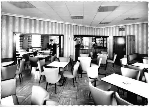 Ansichtskarte, Bischofsgrün Fichtelgeb., Hotel - Café "Haus Ochsenkopf", Gastraum, 1968