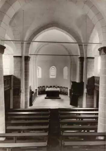 Ansichtskarte, Bad Berleburg, OT Raumland, Ev. Kirche, Innenansicht, um 1965