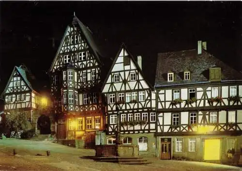 Ansichtskarte, Miltenberg am Main, Historischer Marktplatz, Abendstimmung, um 1990