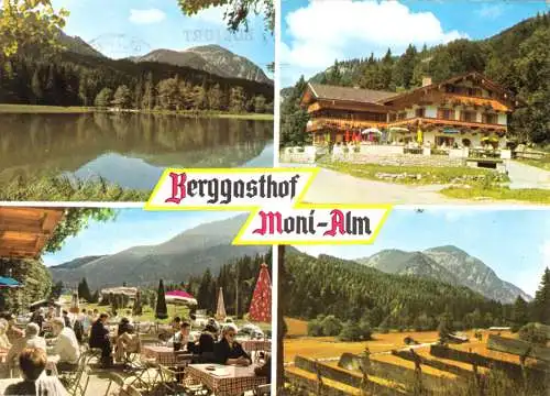 AK, Rottach-Sutten, Berg-Gasthaus "Moni-Alm", vier Abb., um 1989