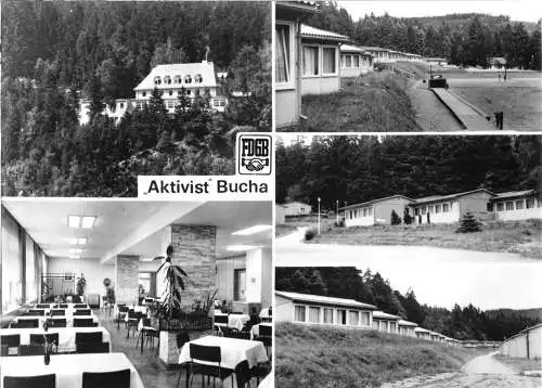 Ansichtskarte, Bucha Kr. Saalfeld, FDGB-Heim Aktivist, fünf Abb., 1985