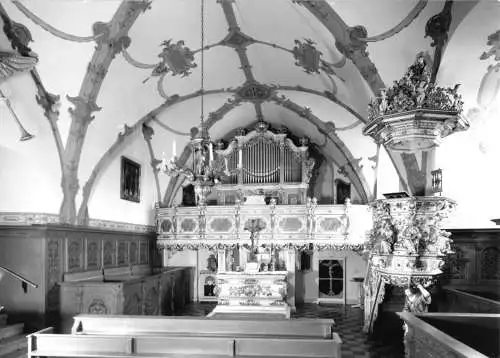 Ansichtskarte, Burgk, Schloßkapelle mit Silbermann-Orgel, 1970