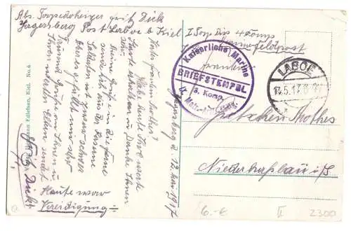 AK, Kiel, sechs Abb., 1917