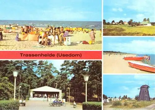 Ansichtskarte, Trassenheide auf Usedom, fünf Abb., 1979