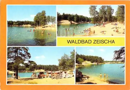 Ansichtskarte, Zeischa Kr. Bad Liebenwerda, Waldbad, vier Abb., 1984