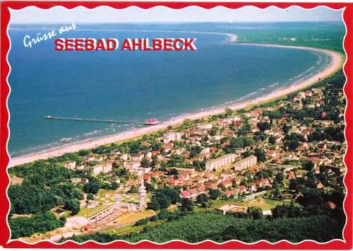 Ansichtskarte, Seebad Ahlbeck auf Usedom, Luftbildansicht, um 2002