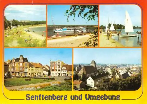 Ansichtskarte, Senftenberg und Umgebung, fünf Abb., 1991