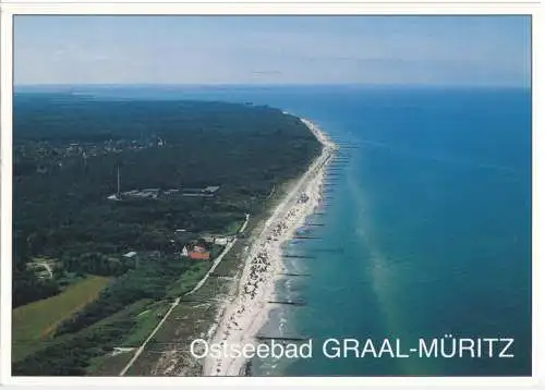 AK, Ostseebad Graal Müritz, Luftbildansicht der Strandkante, 1994