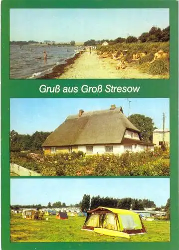 Ansichtskarte, Putbus - Groß Stresow Rügen, drei Abb., 1987