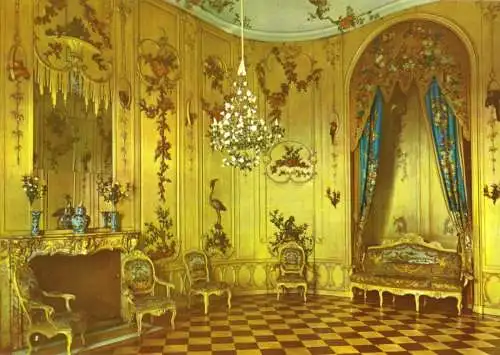 Ansichtskarte, Potsdam, Schloß Sanssouci, Voltairezimmer, 1977