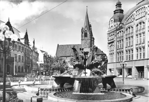 Ansichtskarte, Erfurt, Am Anger, belebt, 1987