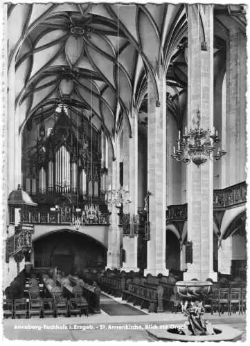 Ansichtskarte, Annaberg - Buchholz Erzgeb., St. Annenkirche, Blick zur Orgel, 1963