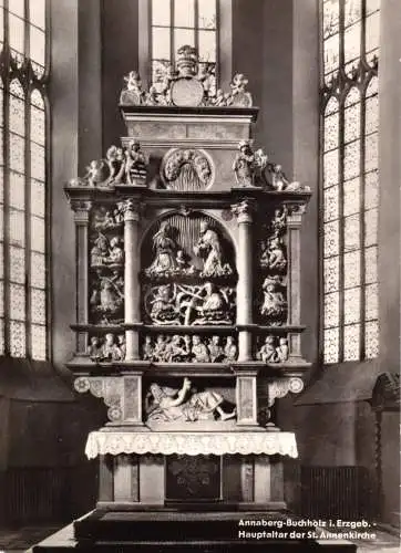 Ansichtskarte, Annaberg - Buchholz Erzgeb., Hauptaltar der St. Annenkirche, 1963