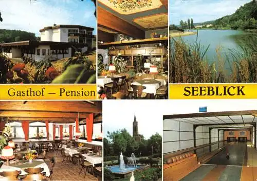 Ansichtskarte, Eppingen-Mühlbach, Gasthof - Pension Seeblick, sechs Abb., 1990