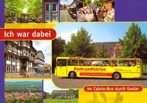 Ansichtskarte, Goslar, acht Abb., Werbung für Cabrio-Busfahrten, 2005