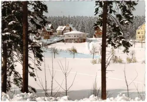 AK, Hahnenklee Oberharz, Café und Restaurant Bastei, Winteransicht, 1959