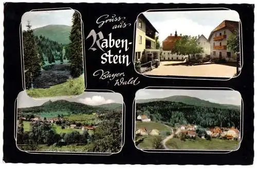 Ansichtskarte, Rabenstein Bayer. Wald, vier Abb., gestaltet, 1963