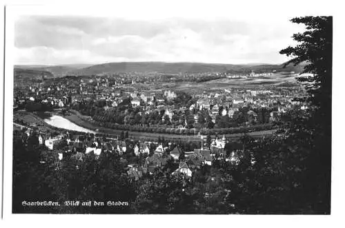 AK, Saarbrücken, Blick auf den Staden, um 1950