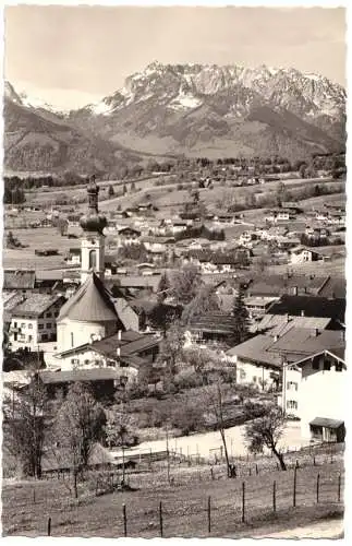 Ansichtskarte, Reit im Winkl, Teilansicht mit Zahmem Kaiser, um 1958