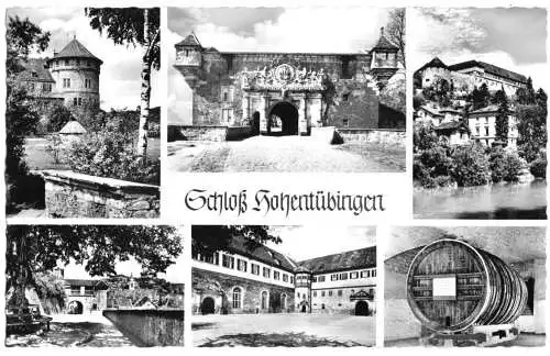 Ansichtskarte, Tübingen, Schloß Hohentübingen, sechs Abb., 1958