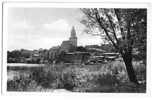 AK, Waren Müritz, Ansicht v. Tiefenwaren-See, 1956