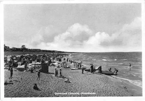 AK, Zinnowitz Usedom, Strandleben, 1951