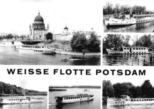 Ansichtskarte, Potsdam, Weiße Flotte, sechs Abb., 1972