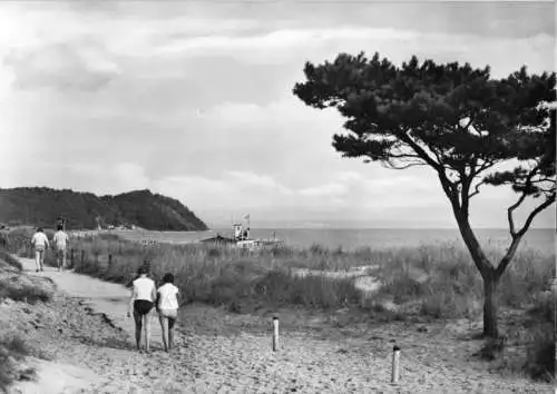 Ansichtskarte, Baabe Rügen, Partie am Strand, 1962