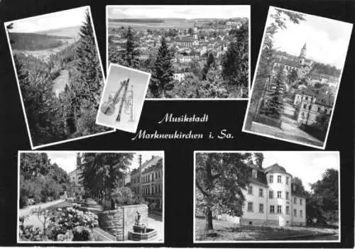 AK, Markneukirchen Sachs., sechs Abb., gestaltet, 1963