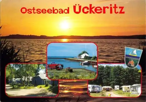 Ansichtskarte, Ostseebad Ückeritz Usedom, vier Abb., gestaltet, um 2000