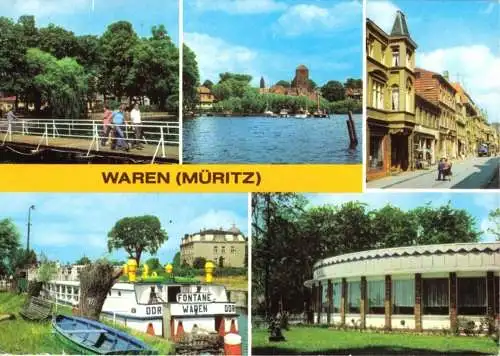 Ansichtskarte, Waren Müritz, fünf Abb., 1985