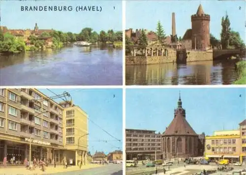 Ansichtskarte, Brandenburg Havel, vier Abb., 1968