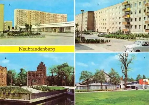 AK, Neubrandenburg, vier Abb., u.a. Juri-Gagarin-Ring, 1981