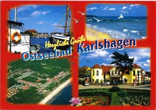 AK, Ostseebad Karlshagen Usedom, vier Abb., gestaltet, um 2005