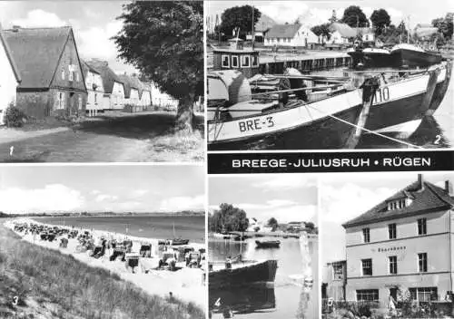 Ansichtskarte, Breege - Juliusruh Rügen, fünf Abb., 1974