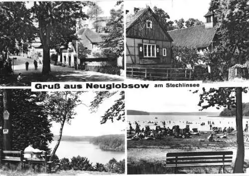 Ansichtskarte, Neuglobsow Kr. Gransee, vier Abb., 1968