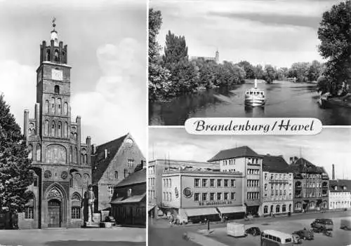 Ansichtskarte, Brandenburg Havel, drei Abb., 1962