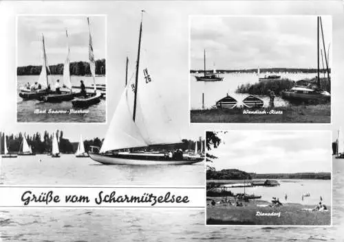 AK, Bad Saarow - Pieskow, Grüße vom Scharmützelsee, vier Abb., 1967