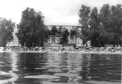 Ansichtskarte, Klink Kr. Waren, FDGB-Heim, Strand, 1978