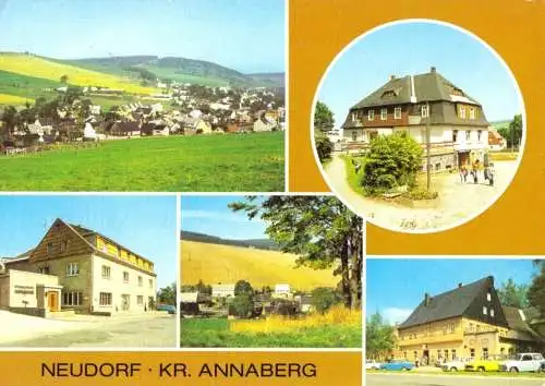 Ansichtskarte, Neudorf Kr. Annaberg, fünf Abb., gestaltet, 1982