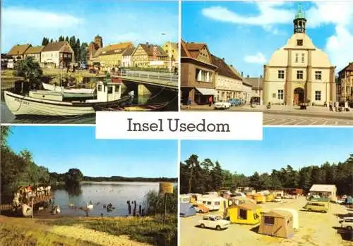 Ansichtskarte, Insel Usedom, vier Abb., 1980