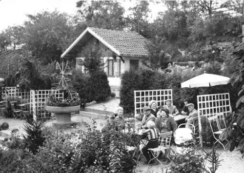 Ansichtskarte, Walldorf Werra, Sandsteinhöhle, Eingang, Kartenhäuschen, belebt, 1968