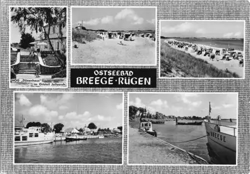 AK, Ostseebad Breege Rügen, fünf Abb., gestaltet, 1965