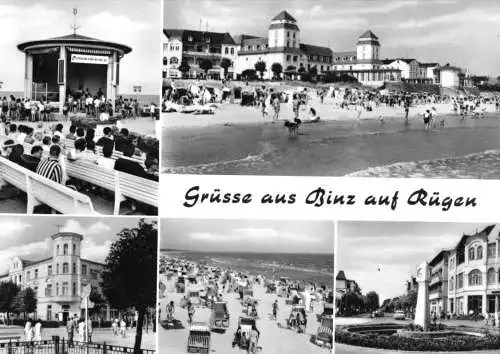 Ansichtskarte, Binz auf Rügen, fünf Abb., 1968