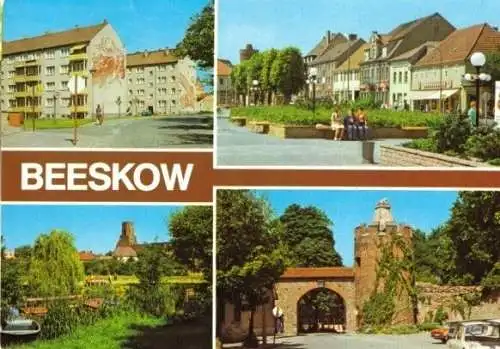 AK, Beeskow, 4 Abb., u.a. Poststraße, 1986