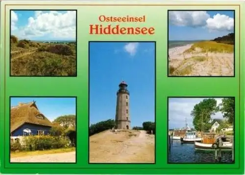 Ansichtskarte, Ostsee Hiddensee, 5 Abb., um 1997