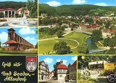 Ansichtskarte, Bad Sooden-Allendorf, fünf Abb., Wappen, ca. 1980